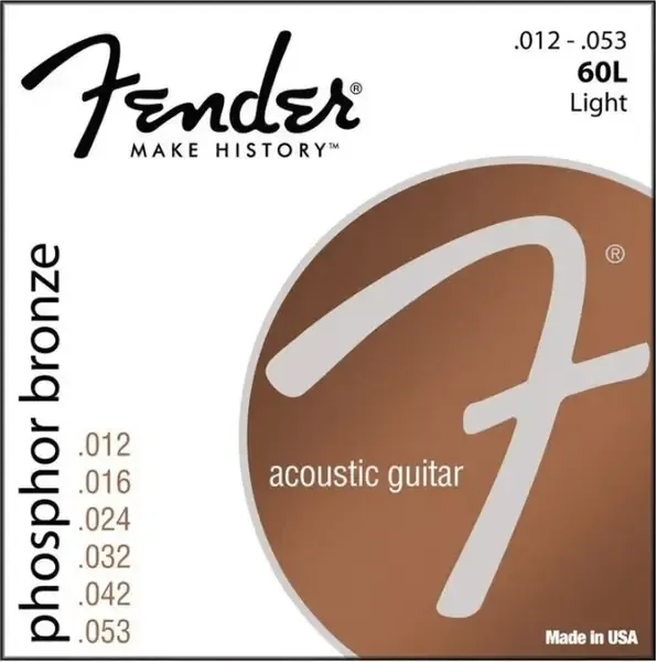 Струны для акустической гитары Fender 60L PHOS Bronze Ball