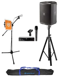 JBL EON ONE COMPACT Rechargeable 8" Karaoke Machine System+Stands+Wireless Mic