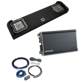 Ford F-150 Kicker Two 10” Sub Enclosure + Amp w/ Remote Control + Amp Kit