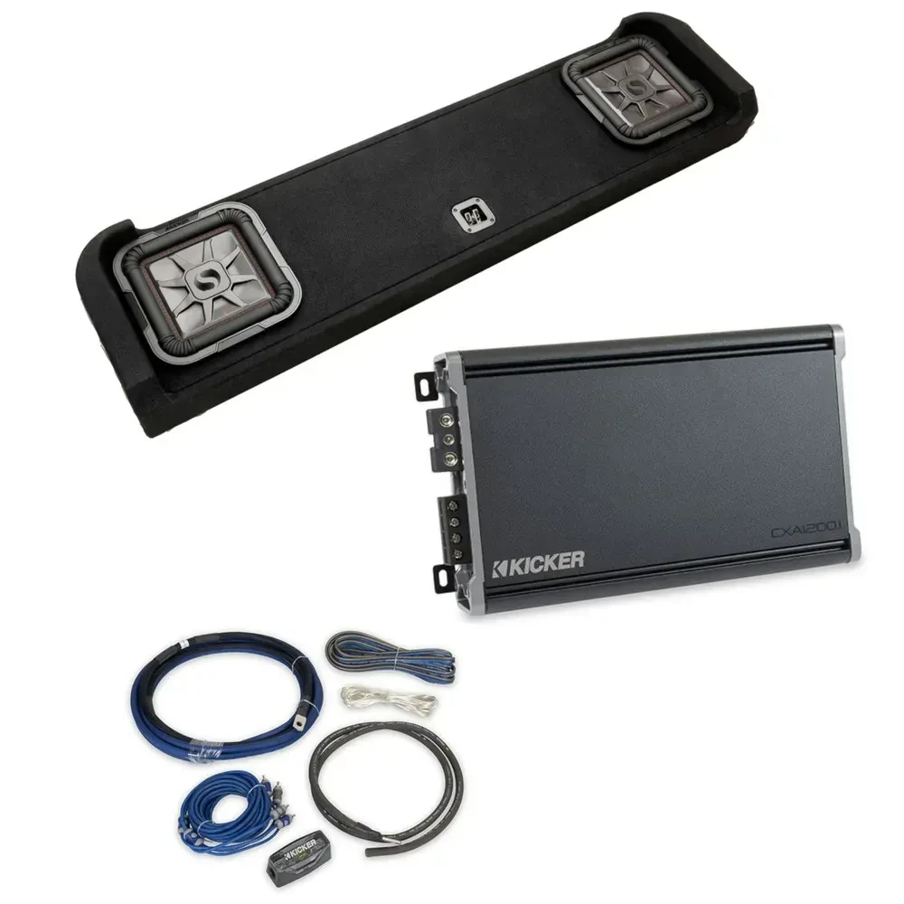 Сабвуфер автомобильный для Ford F-150 Kicker 51KFDL7T102_CXA12001T_46CK4 2x10" с усилителем, пультом ДУ и комплектом проводов (набор)