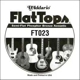 Струна одиночная D'Addario FT023 FlatTops Semi-Flat Phosphor Bronze 023