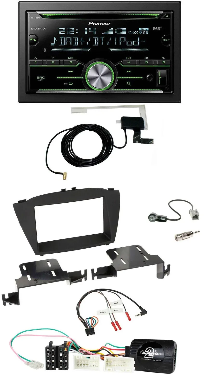 Автомагнитола для Hyundai ix35 Pioneer 2DIN CD USB Bluetooth DAB с поддержкой управления на руле