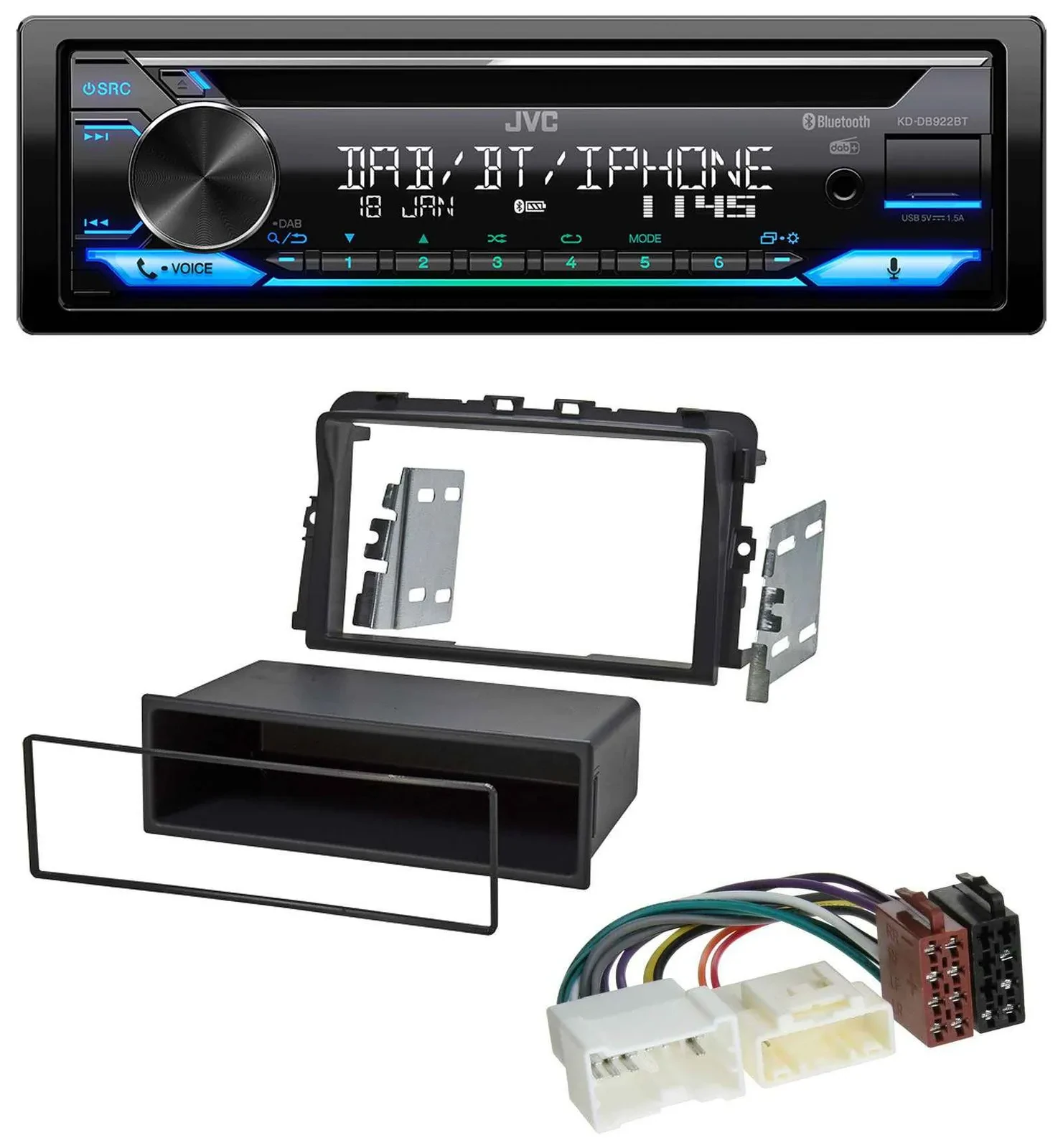JVC Bluetooth MP3 USB DAB CD Autoradio für Opel Vivaro Combi J7 Kasten F7 11-15