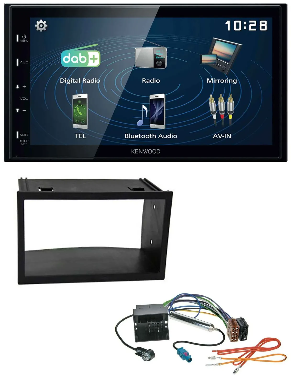 Kenwood 2DIN Bluetooth MP3 USB DAB Autoradio für VW Golf IV Polo Passat T4 Fox Q