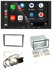 JBL USB 2DIN MP3 Bluetooth AUX Autoradio für Opel Corsa C Quadlock 2000-2006 alu
