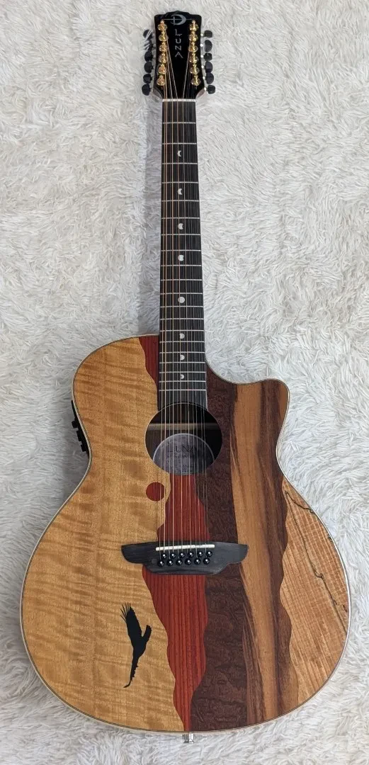 Luna Guitars Luna Vista Eagle 12 String  Tropical Wood Acoustic Electric Guitar w/Hard Case