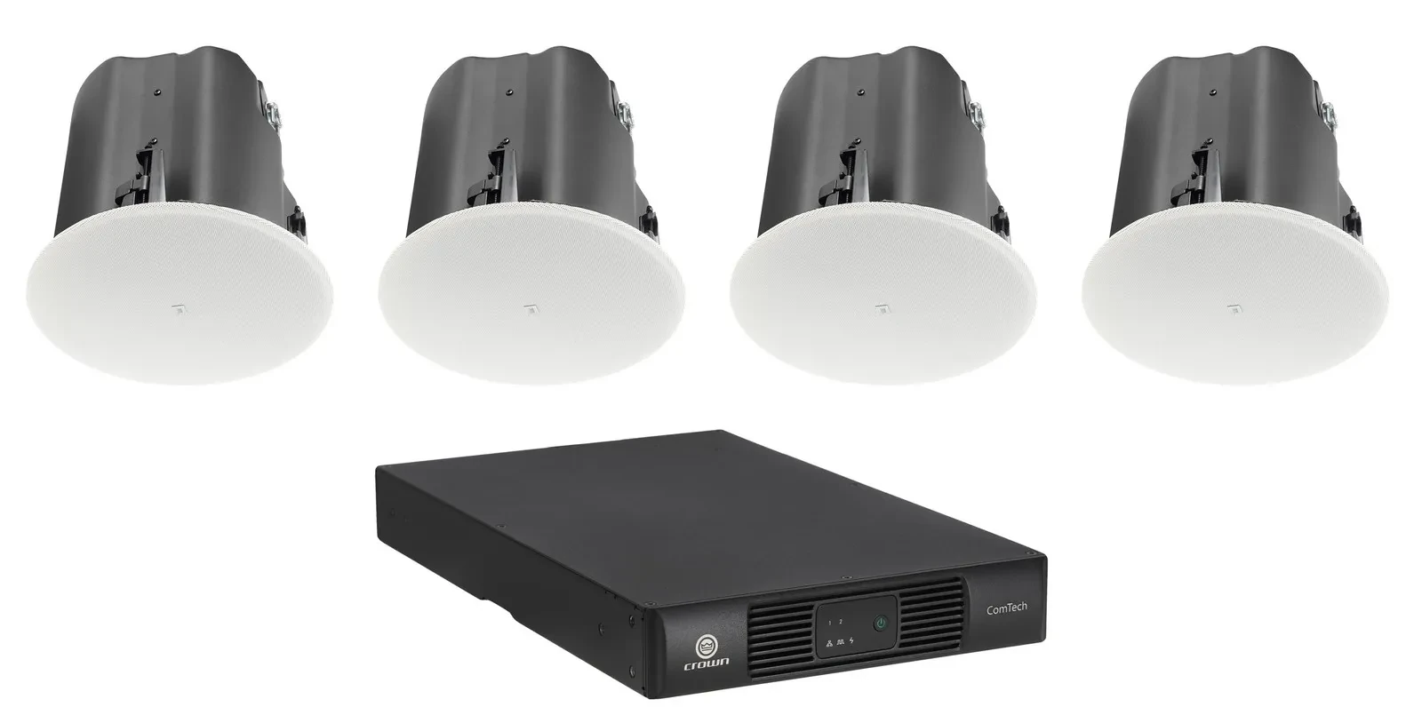 (4) JBL Control 418C/T 8" Commercial 70v Ceiling Speakers+Crown Amp 4 Restaurant