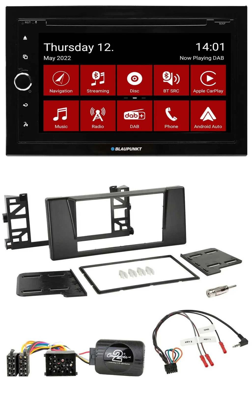 Blaupunkt Lenkrad DVD Bluetooth DAB 2DIN USB Autoradio für BMW 5er E39 1997-2001