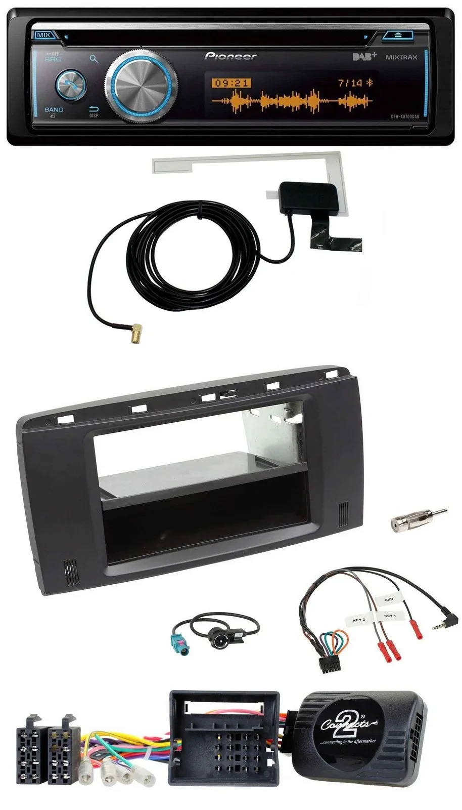 Pioneer Bluetooth DAB Lenkrad USB CD Autoradio für Mercedes R-Klasse W251 2006-2