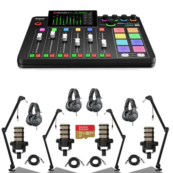 Комплект для подкастов Rode RDRCPIIRDK3 RODECaster Pro II Integrated Audio Production Studio Console Bundle