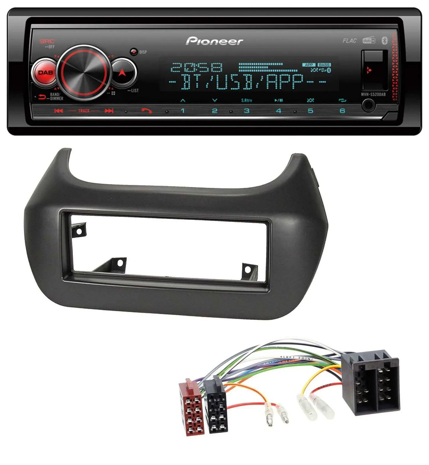 Pioneer Bluetooth USB MP3 DAB Autoradio für Fiat Fiorino Qubo Citroen Nemo Peuge