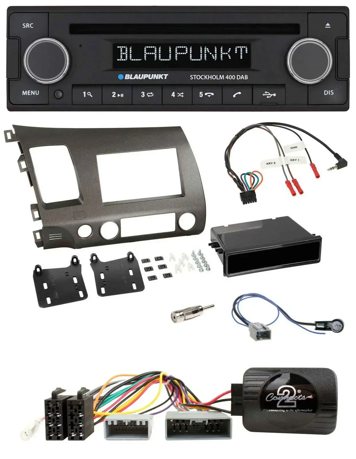 Blaupunkt Lenkrad Bluetooth DAB CD USB Autoradio für Honda Civic Hybrid 2006-201