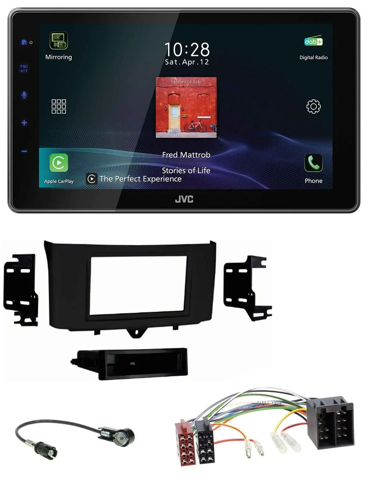 JVC DAB MP3 Bluetooth USB Autoradio für Smart ForTwo (2010-2015)