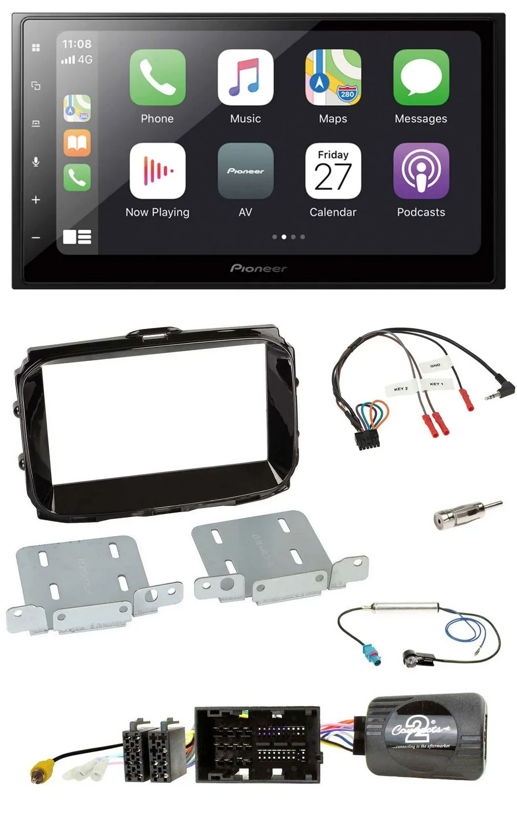 Автомагнитола для Alfa Romeo Giulietta 2014–2021 Pioneer 2-DIN, Bluetooth, DAB, USB