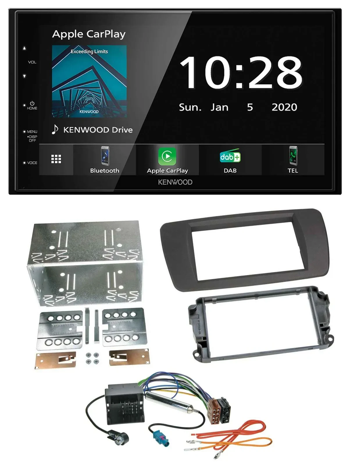 Kenwood Bluetooth MP3 DAB USB 2DIN Autoradio für Seat Ibiza ab 08 tuam-grey