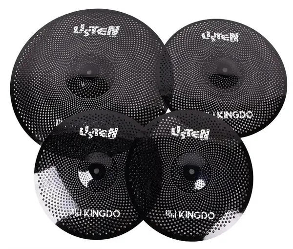 Набор тарелок для барабанов KINGDO LOW VOLUME SET 14"+16"+20" BLACK