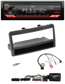 Автомагнитола JVC Bluetooth, USB, DAB, для Ford Focus/Escort/Fiesta, чёрная, с поддержкой кнопок на руле