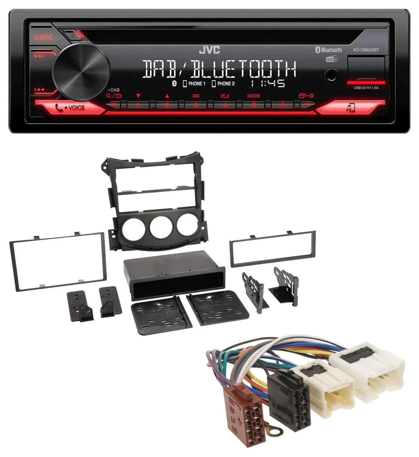 JVC CD DAB USB Bluetooth MP3 Autoradio für Nissan 370Z (ab 2009)