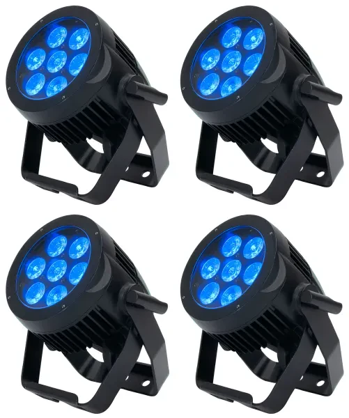 Прибор смены цвета American DJ 7P HEX IP65 RGBAW+UV LED DMX (4 штуки)