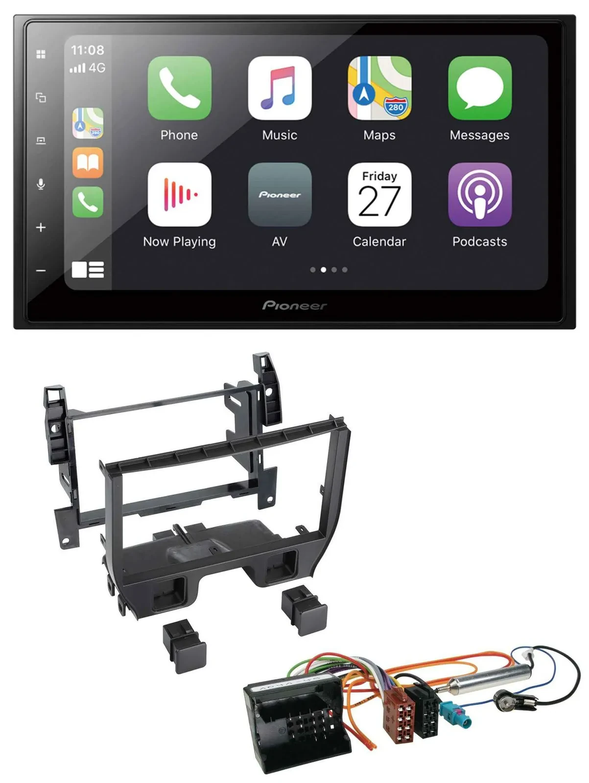 Pioneer MP3 Bluetooth DAB 2DIN USB Autoradio für Citroen C3 2010-2016 DS3 ab 201