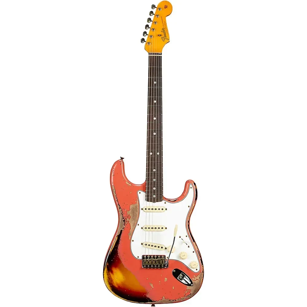 Электрогитара Fender Custom Shop 1965 Stratocaster Super Heavy Relic Guitar Tahitian Coral Over Sunburst