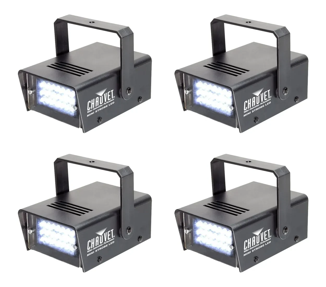 (4) Chauvet DJ MINI Strobe LED FX Lights with Variable Speed (replaces CH-730)