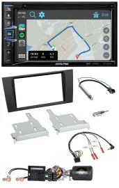 Alpine DAB TMC Bluetooth 2DIN USB Lenkrad Navigation für Audi A4 2000-2001