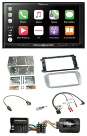 Pioneer 2DIN Lenkrad USB DAB DVD Bluetooth Autoradio für Ford Galaxy C Max Focus