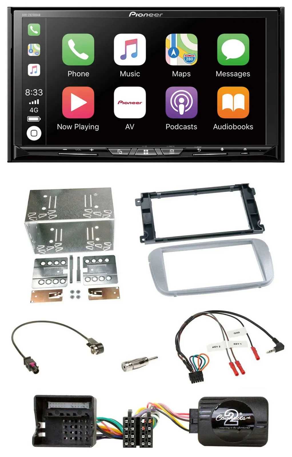 Pioneer 2DIN Lenkrad USB DAB DVD Bluetooth Autoradio für Ford Galaxy C Max Focus