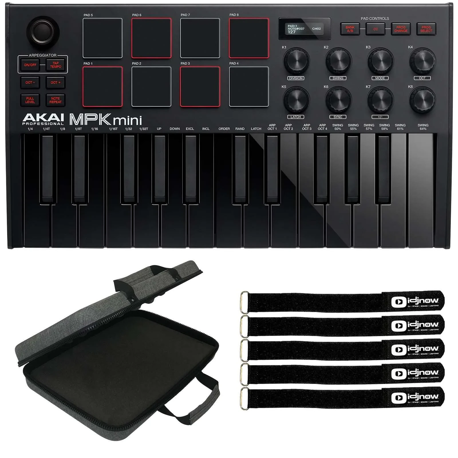 Akai MPK Mini MK3 25-Key USB Keyboard Pad Controller Black w Software & Case