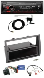 Автомагнитола Pioneer DAB, USB, Bluetooth, поддержка управления с руля, для Fiat Ducato 2008–2011, черный