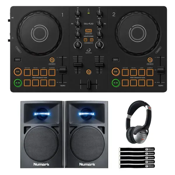 DJ-контроллер с джогом AlphaTheta DDJ-FLX2 Black с мониторами