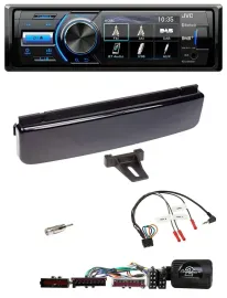 Автомагнитола для Ford Mondeo/Focus JVC Bluetooth, USB, DAB, черный (piano black), поддержка кнопок на руле
