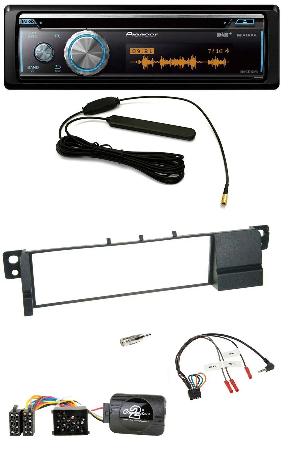 Pioneer CD USB Bluetooth DAB Lenkrad Autoradio für BMW 3er E46 (98-07)