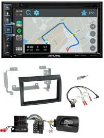 Автомагнитола Alpine 2DIN, с навигацией, DAB, Bluetooth, USB, для Citroen/Peugeot/Fiat