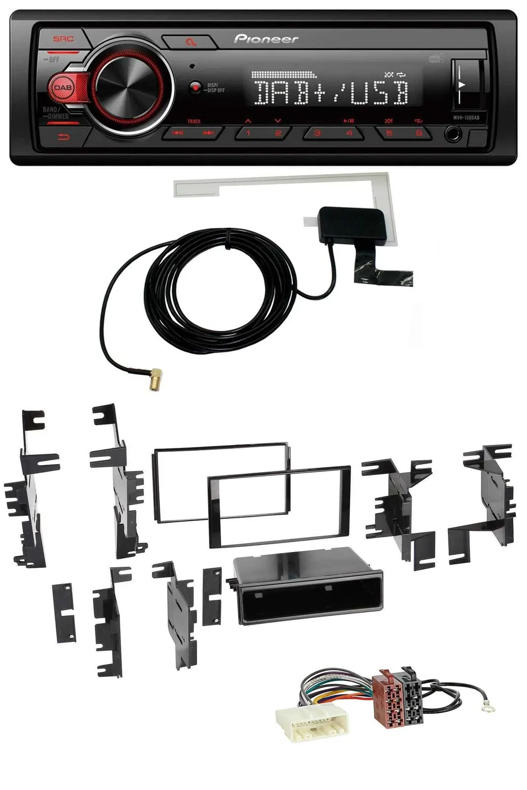 Автомагнитола для Nissan Pioneer 1-DIN MP3 DAB USB AUX (Cube с 2009, Frontier с 2013, Juke)