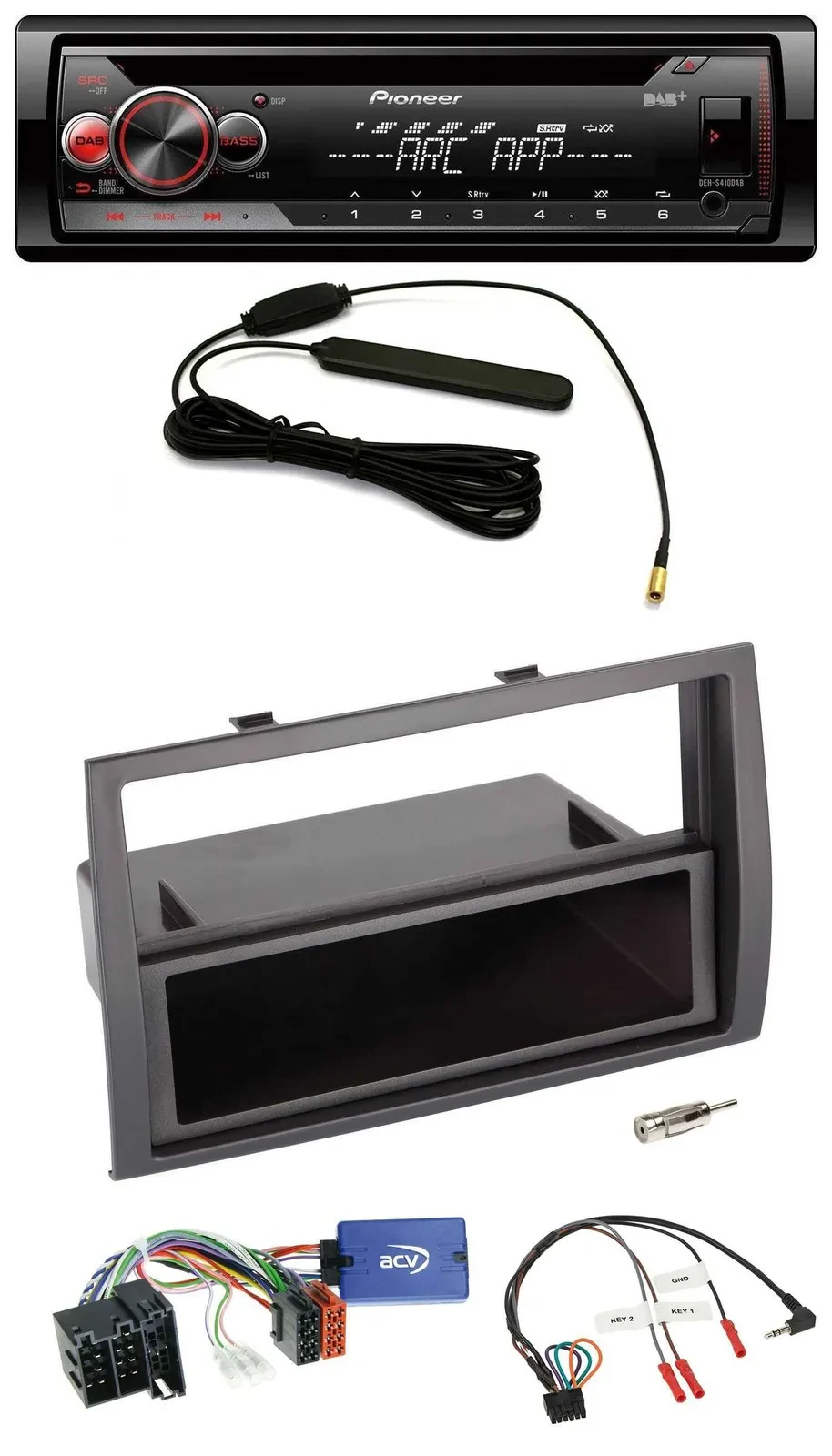 Pioneer CD USB Lenkrad DAB MP3 Autoradio für Fiat Ducato 2008-2011 schwarz