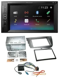 Автомагнитола Pioneer 2-DIN, DAB, MP3, Bluetooth, USB, для Seat Leon 2005–2009, серебристая