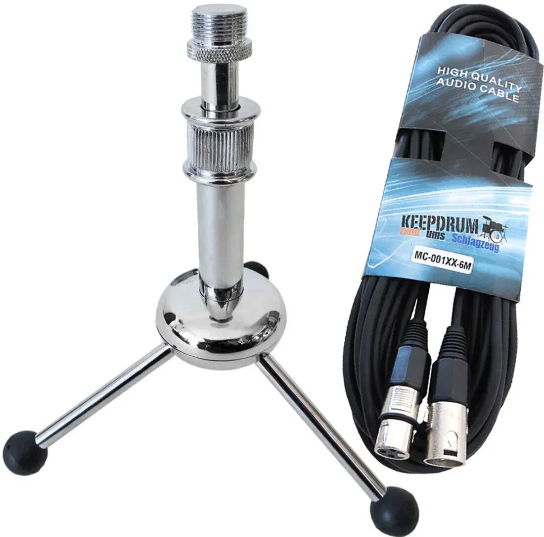 Стойка для микрофона keepdrum MS055 Chrome с кабелем