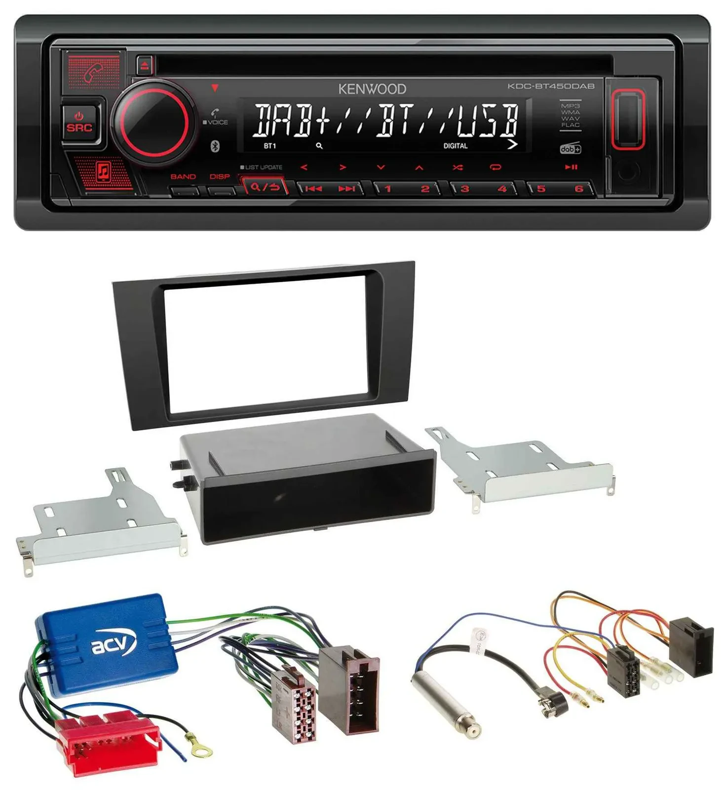 Kenwood MP3 CD USB Bluetooth DAB Autoradio für Audi A4 B5 99-01 Symphony Aktivsy