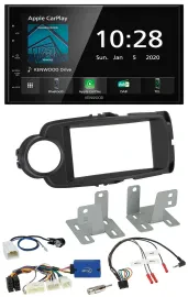 Kenwood Bluetooth Lenkrad DAB USB 2DIN Autoradio für Toyota Yaris ab 2014 schwar