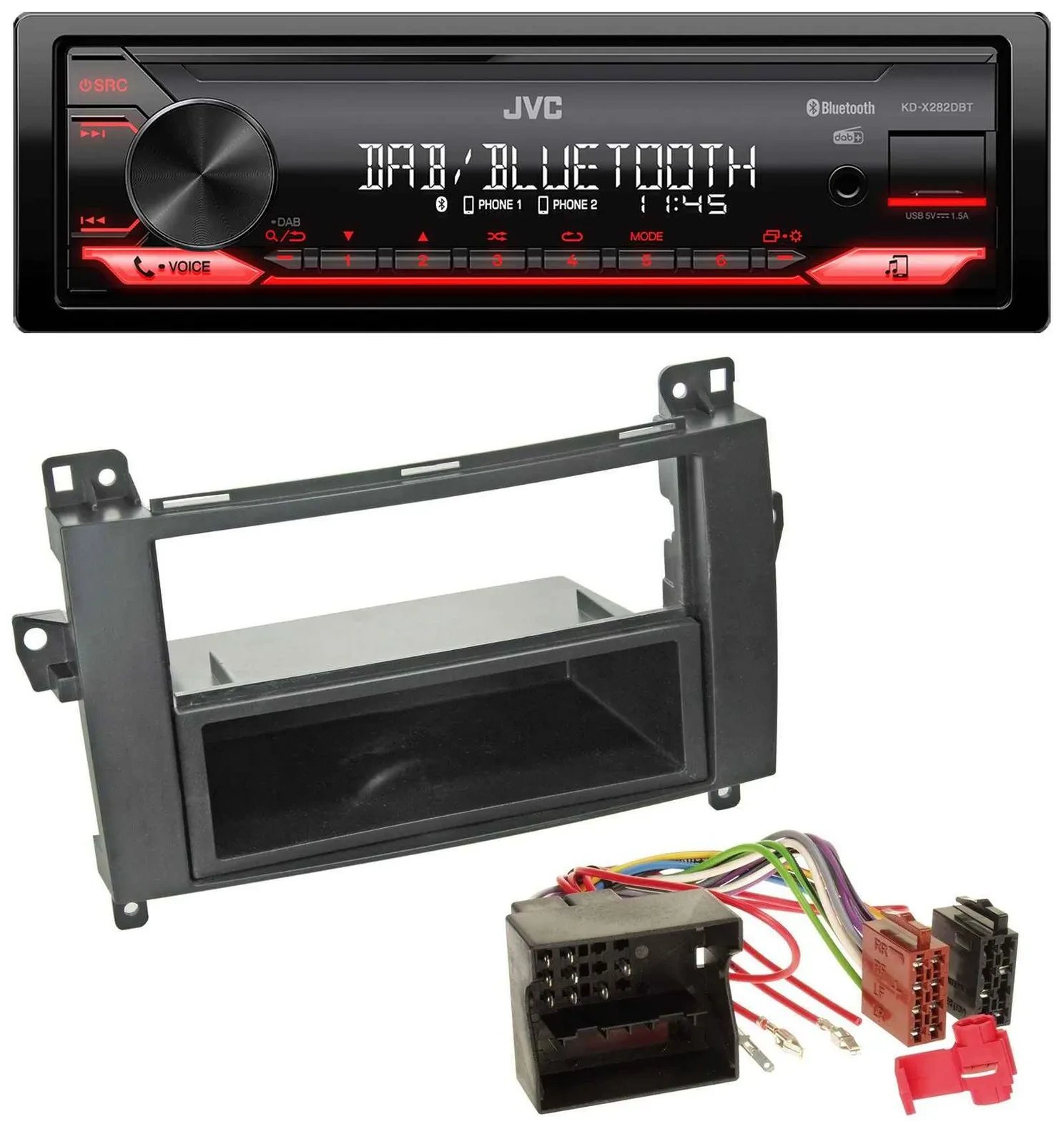 JVC Bluetooth USB DAB MP3 Autoradio für Mercedes B-Klasse (T245, 05-11)