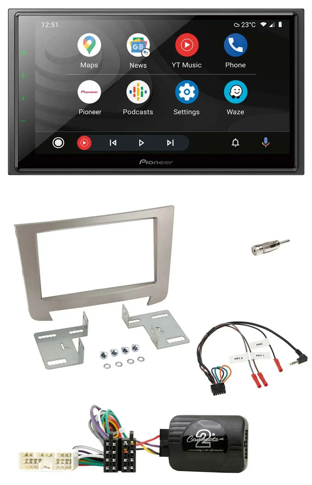 Pioneer USB 2DIN DAB Lenkrad Bluetooth Autoradio für SSangYong Rexton ab 2013