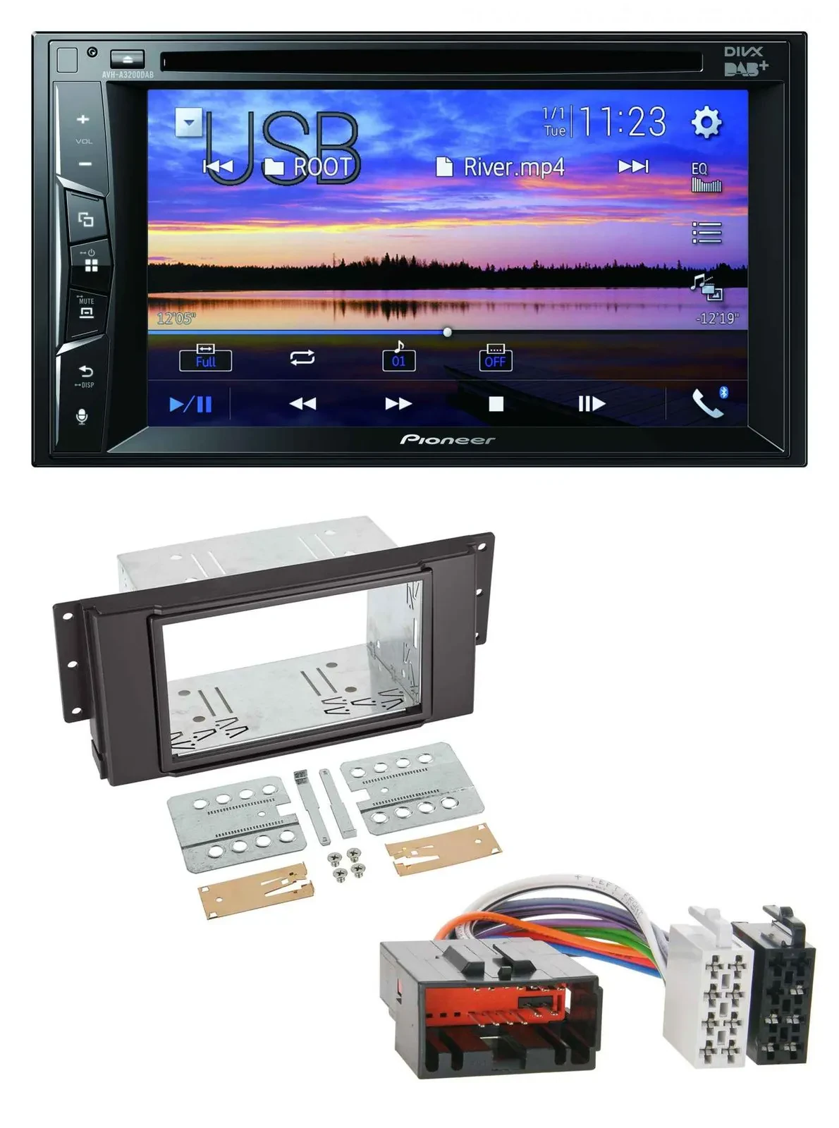 Pioneer Bluetooth 2DIN USB DVD DAB MP3 Autoradio für LandRover Free Lander 2007-