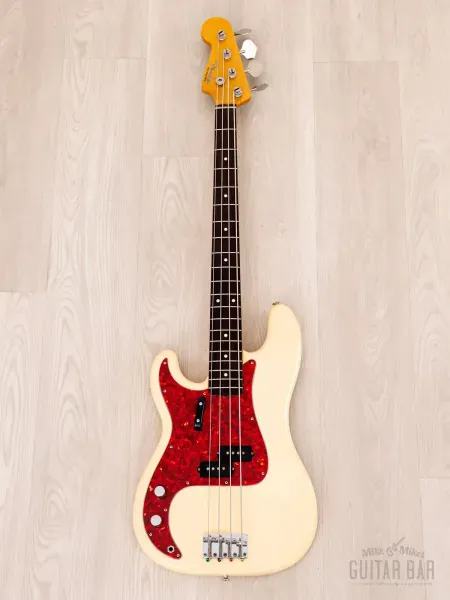 Бас-гитара Fender Precision Bass 1962 Vintage Reissue PB62-65L P Left-Handed Olympic White w/case Japan 1999