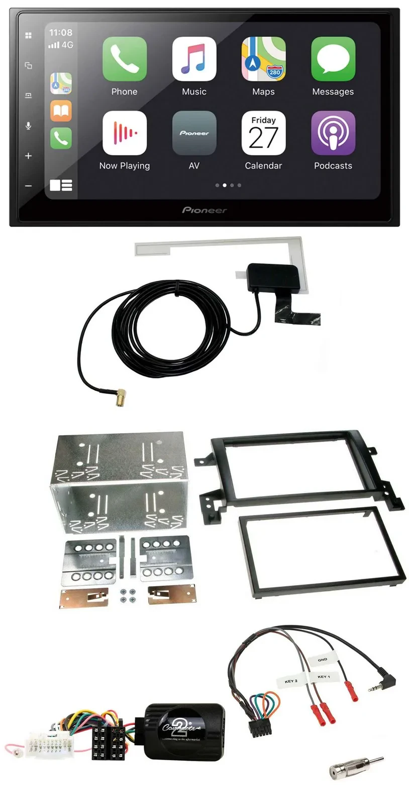 Pioneer USB Lenkrad 2DIN Bluetooth DAB Autoradio für Suzuki Grand Vitara 2005-20