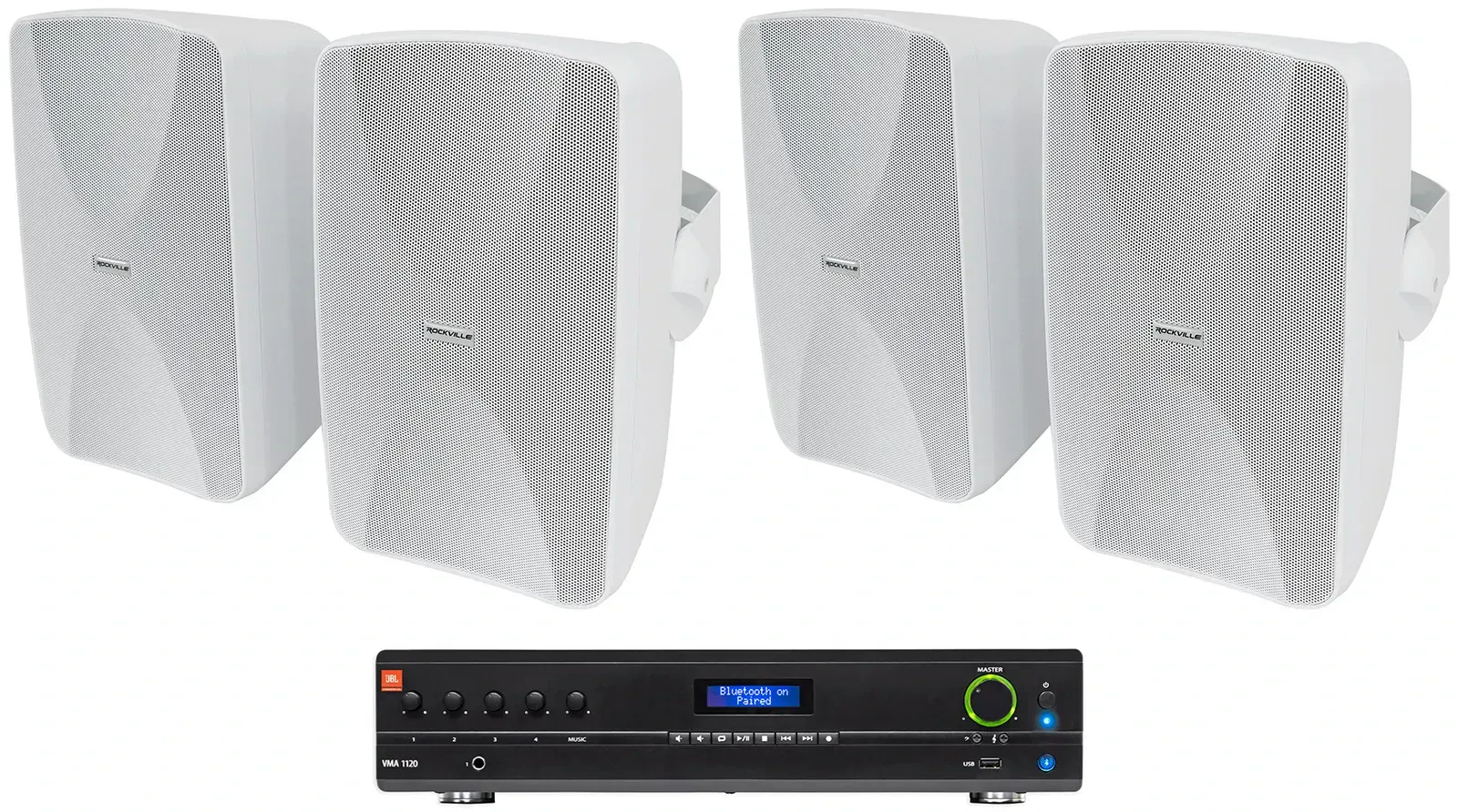 Настенная акустика JBL WET-6525W White с усилителем (4 штуки)