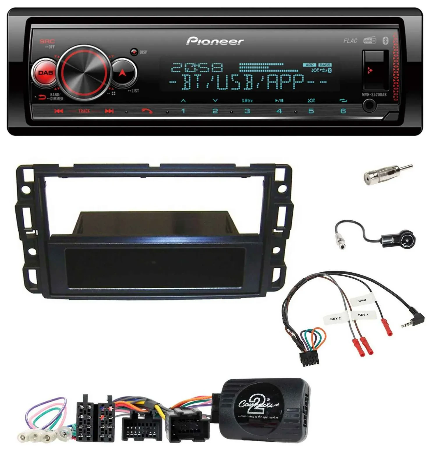 Pioneer Bluetooth USB Lenkrad DAB Autoradio für Cadillac BLS YSCF 2006-2010