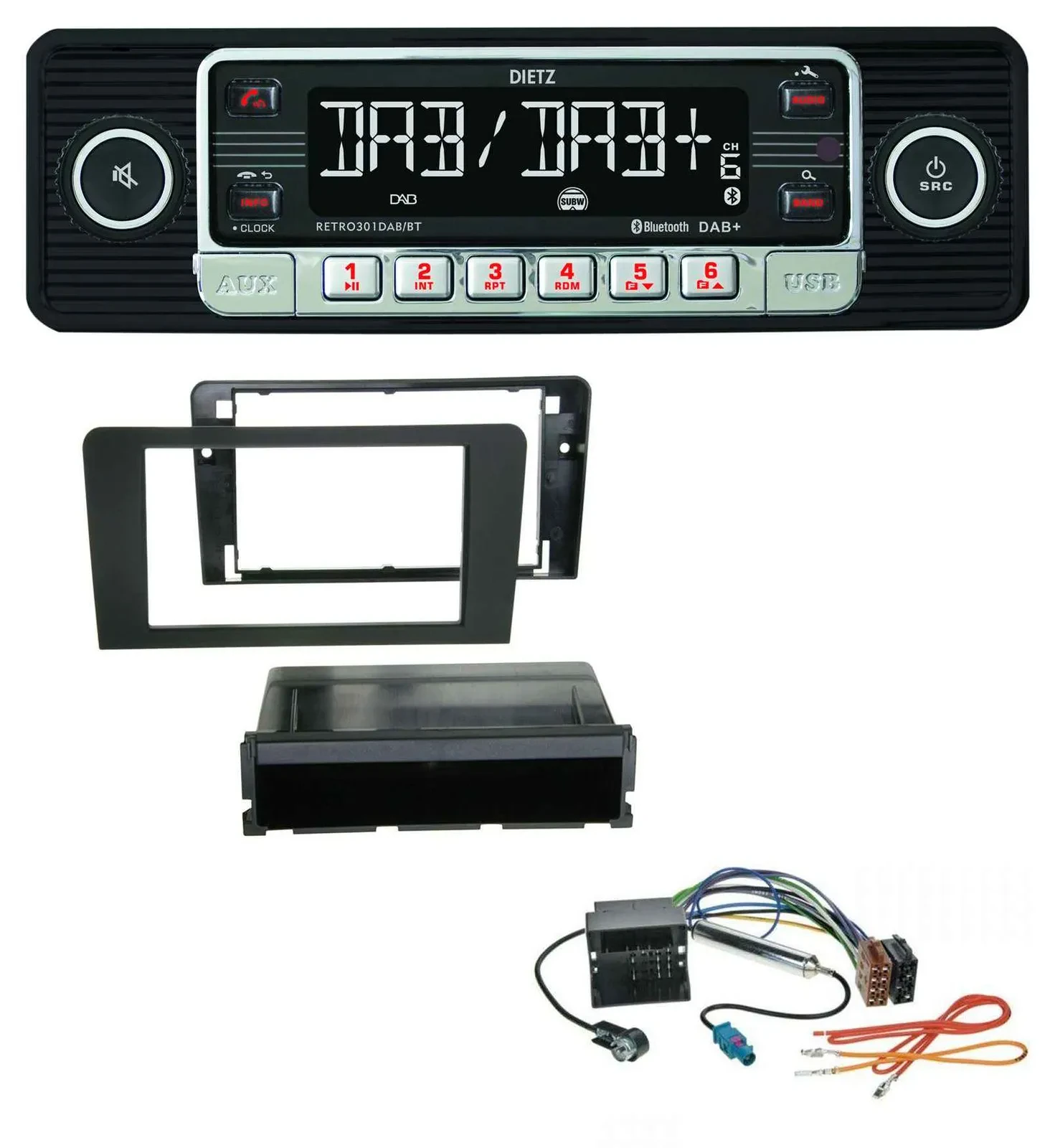Dietz USB DAB MP3 Bluetooth Autoradio für Audi A3 8P 03-12 Symphony Quadlock
