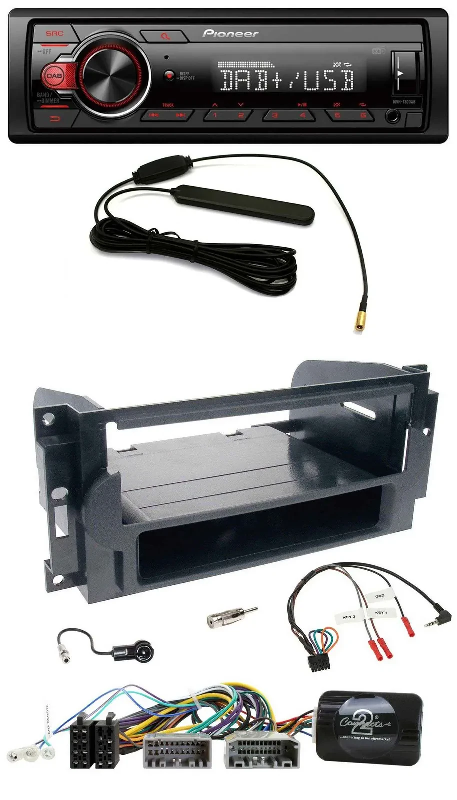 Pioneer MP3 DAB 1DIN Lenkrad USB Autoradio für Dodge / Jeep